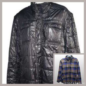 Diesel Black Quilted Reversible Puffer Style Jacket Men's Unisex XL Black Plaid